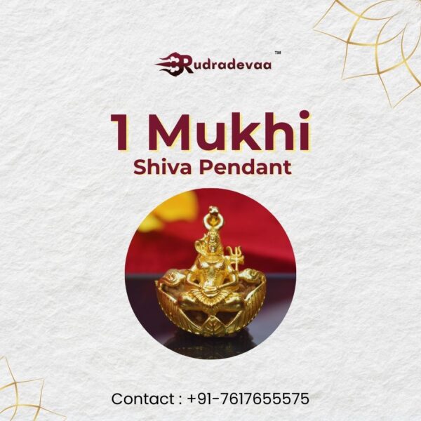 Top Quality 1 Mukhi Rudraksha Shiva Pendant (FREE 5 Mukhi Rudraksha Bracelet)